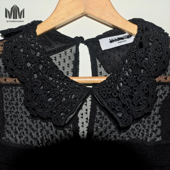 Valentino | Black Stretch Knit Short Sleeve Dress - Picture 3 of 13